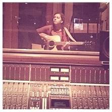 Songwriter Lauryn VonAhnen in the recording studio.